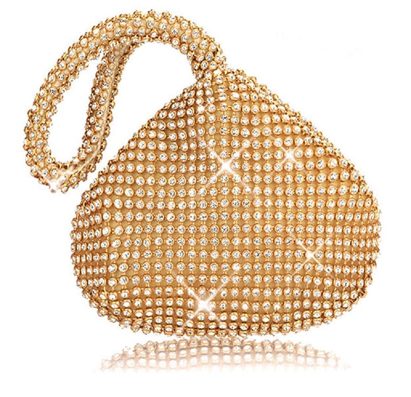 VISTATROY Women's Evening Bag Sparkly Rhinestone Purse Triangle Designer Chain Clutch Purse Bag Party Prom Wedding Purse - Image 1